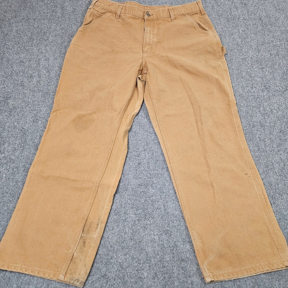 Carhartt B11 Carpenter Pants Mens 36x30 Brown Canvas Original Dungaree Work